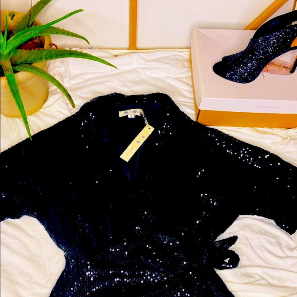 Elegant Black Sequins Romper